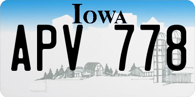 IA license plate APV778