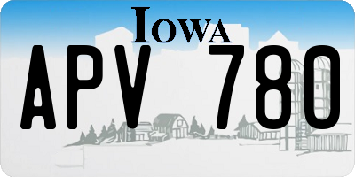 IA license plate APV780