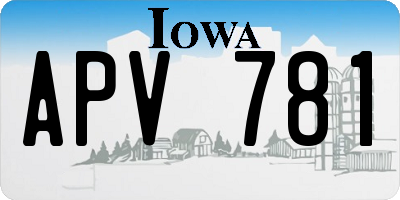 IA license plate APV781