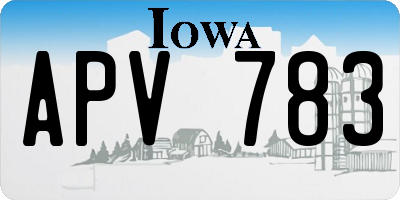 IA license plate APV783