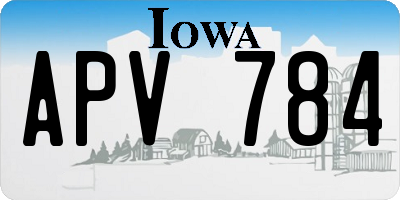 IA license plate APV784