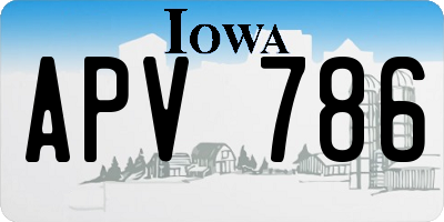 IA license plate APV786