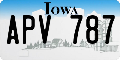 IA license plate APV787