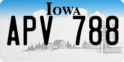 IA license plate APV788