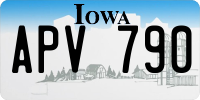 IA license plate APV790