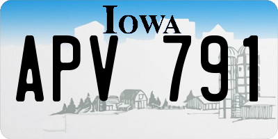 IA license plate APV791