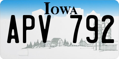 IA license plate APV792