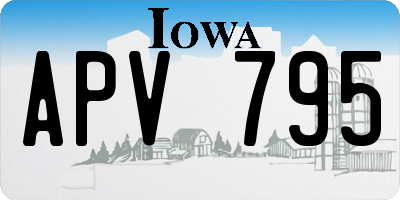 IA license plate APV795