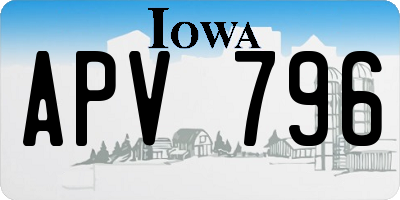 IA license plate APV796