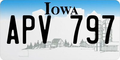 IA license plate APV797