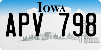 IA license plate APV798
