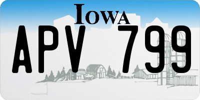 IA license plate APV799