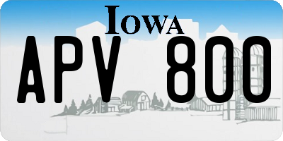 IA license plate APV800
