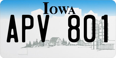 IA license plate APV801