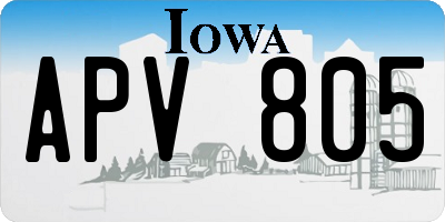 IA license plate APV805