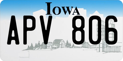 IA license plate APV806