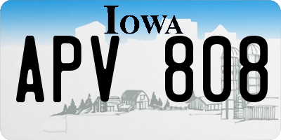 IA license plate APV808