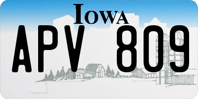 IA license plate APV809
