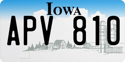 IA license plate APV810