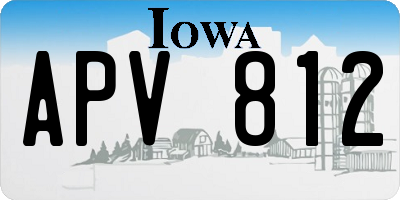 IA license plate APV812