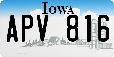 IA license plate APV816