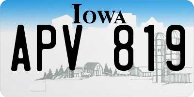 IA license plate APV819