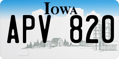 IA license plate APV820