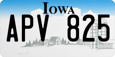IA license plate APV825