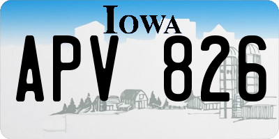 IA license plate APV826