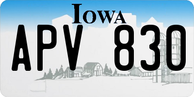 IA license plate APV830