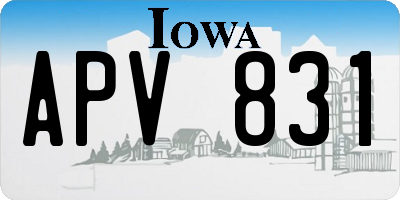 IA license plate APV831