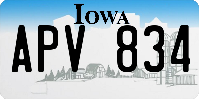 IA license plate APV834