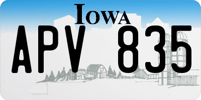 IA license plate APV835