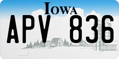 IA license plate APV836