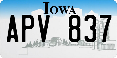 IA license plate APV837