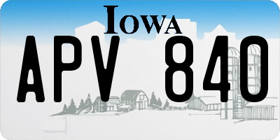 IA license plate APV840