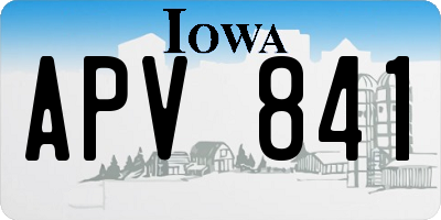 IA license plate APV841