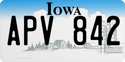 IA license plate APV842