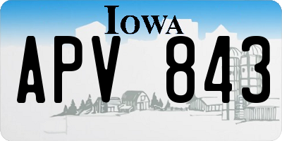 IA license plate APV843