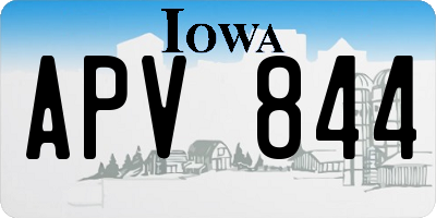 IA license plate APV844