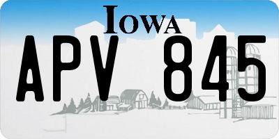 IA license plate APV845