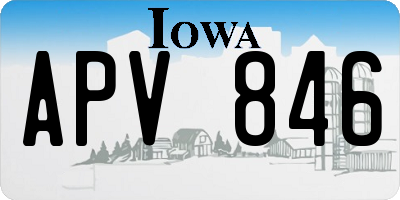 IA license plate APV846
