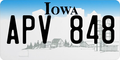 IA license plate APV848