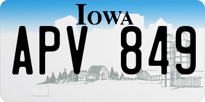 IA license plate APV849