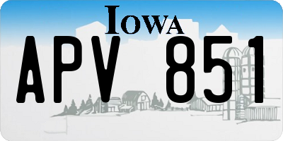 IA license plate APV851