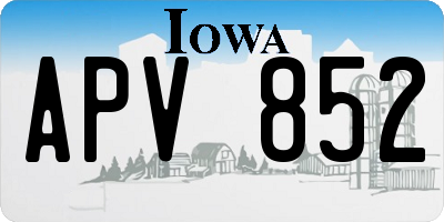 IA license plate APV852