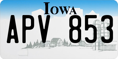 IA license plate APV853