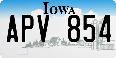 IA license plate APV854