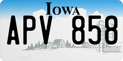 IA license plate APV858
