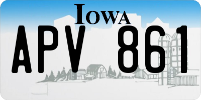 IA license plate APV861